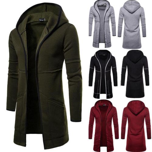 New Style Men  Cardigan Warm Trench Autumn Winter Coat  New Fashion Long Overcoat Casual Solid Outwear Cardigan