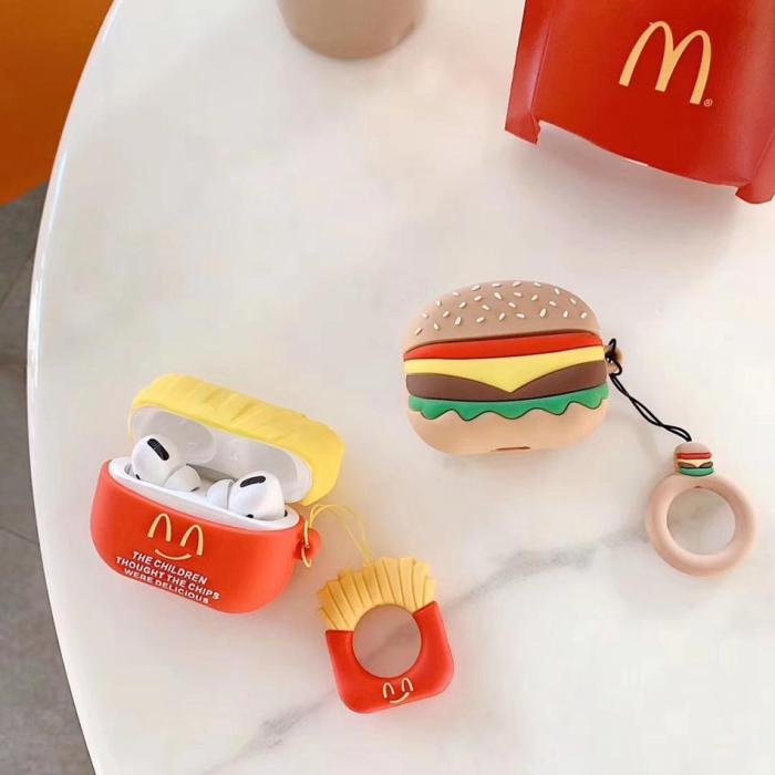 Burger and French Fries AirPods Pro Charging Headphones Cases