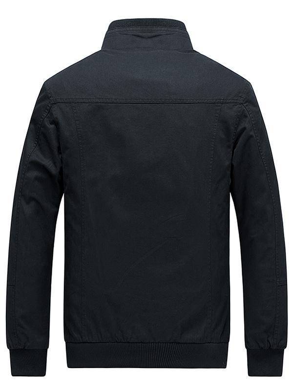 Men's Stand Collar Multi Pocket Jacket for Autumn & Spring