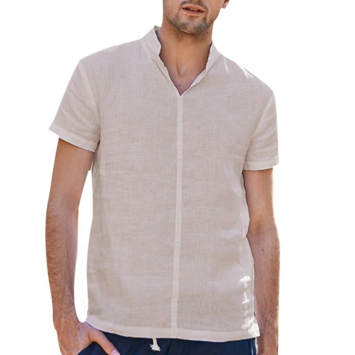 Shirts Summer Linen Shirts Men Pure Cotton Hemp Short Sleeve Blouses
