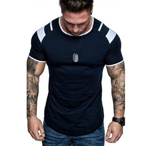 Men Fashion Sports Casual Fitness Short Sleeve T-shirts