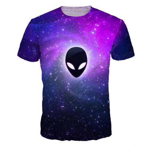 Alien Printed Casual Short Sleeve T-shirt