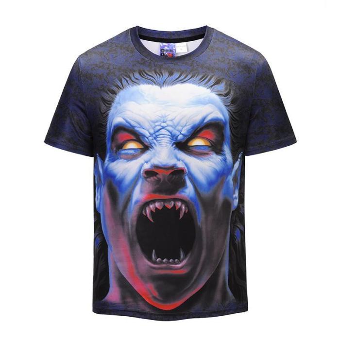 3D Zombie Printed Round T-Shirt
