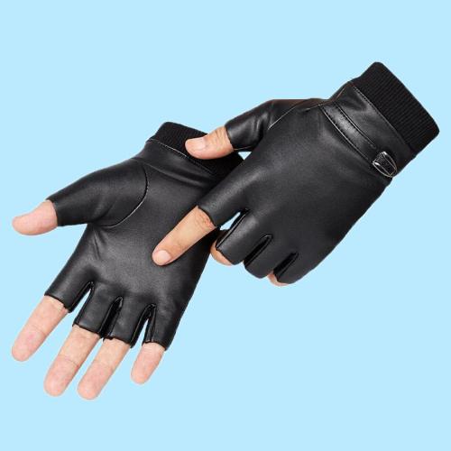 Outdoor Sports Men's Half Finger Leather Gloves