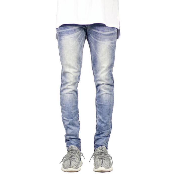 Casual Solid Mid Waist Zipper Jeans