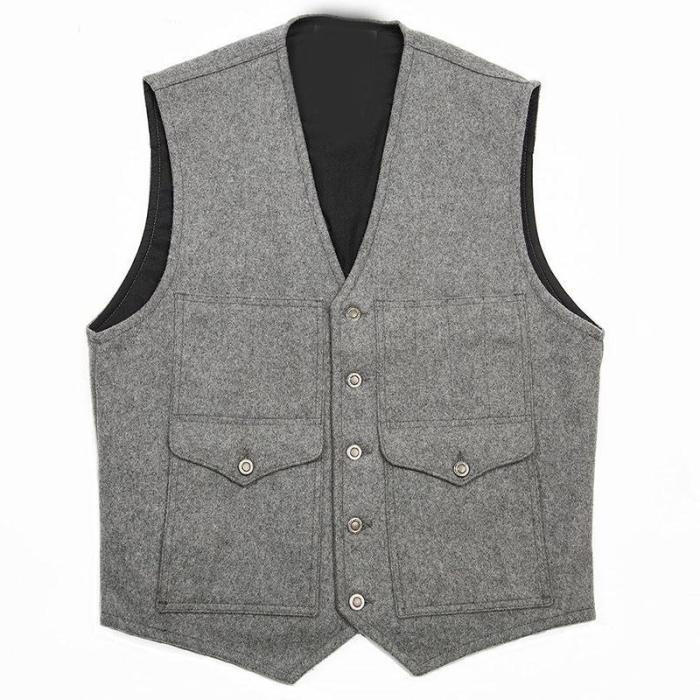 Fashion retro casual knit male vest