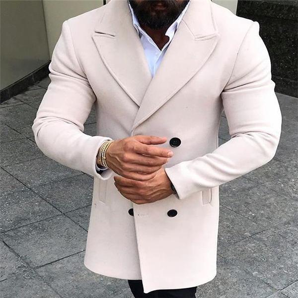 Formal Gentle Business Fashion Slim Solid Color Button Lapel Long Sleeve Men Suit Outerwear