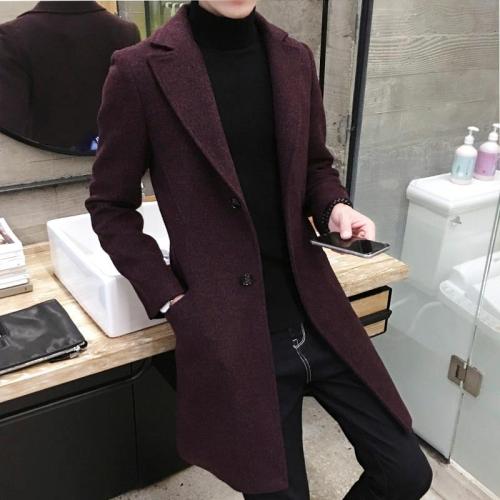 2020 Autumn Wool Blend Men's Woollen Coat Winter Men Trench Coat Fashion Brand Clothing Warm Woolen Overcoat Male size M-5XL