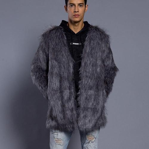 Winter Faux Fur Plain Loose Fashion Coat