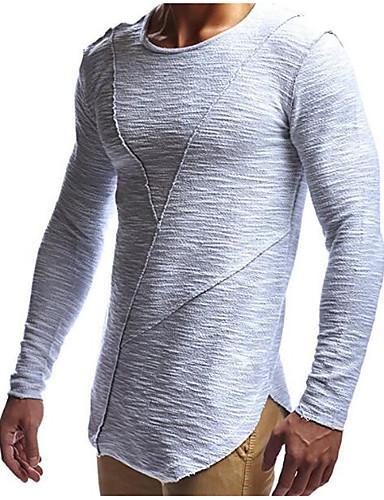 Men Daily Solid Colored Round Neck Sports Basic Slim T-shirt