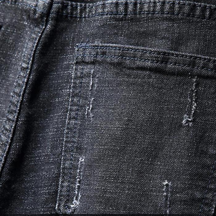 Men's Color Patch Black Jeans