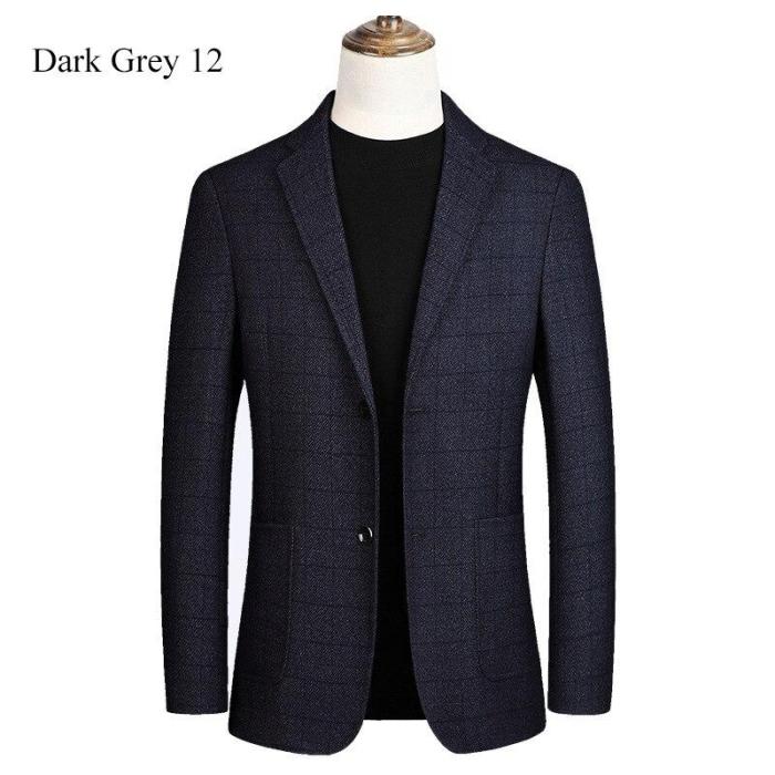 Mens Jakcets Spring Autumn Blazers for Men Stripe Turn-down Collar Business Causal Jackets for Men 11 Styles Plus Size M-4XL