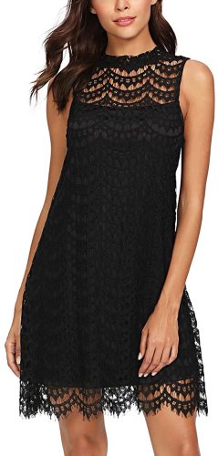 Women's Lace Sleeveless A Line Elegant Cocktail Evening Party Dress