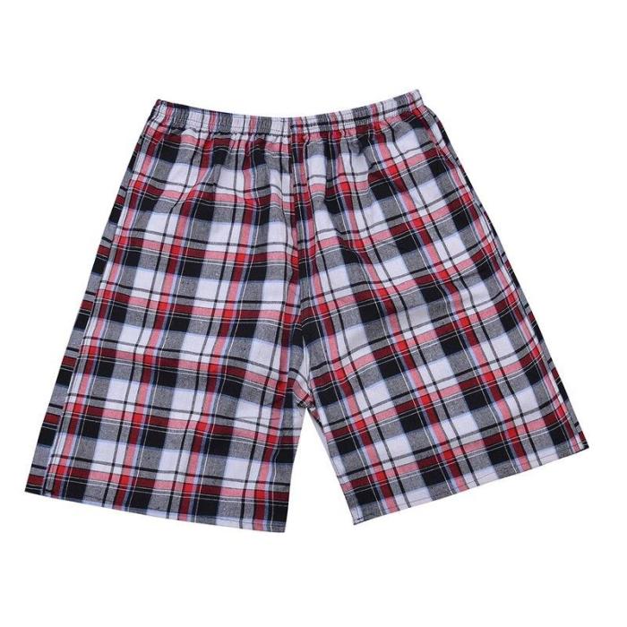 Summer Men Shorts Plaid Casual Short Pant 2020 Short Trousers Homewear Pantalon Corto Hombre Pajamas Shorts Loose Sweat Shorts