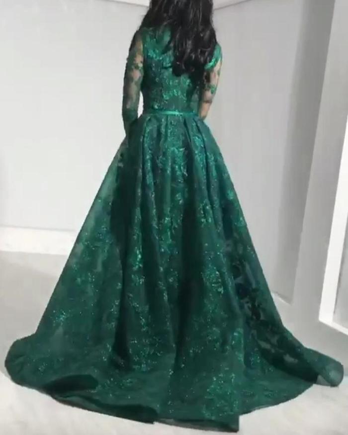 Long Sleeve Lace Sexy Evening Dress