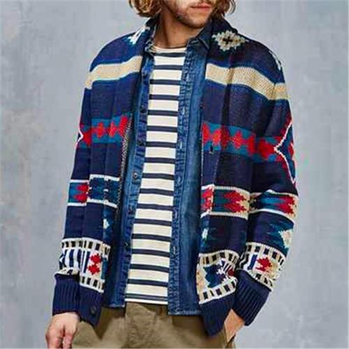 Men's Casual Color Matching Knit Cardigan