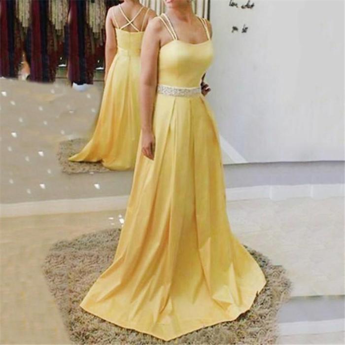 Sexy Sling Decoration Hot Drill Evening Dresses