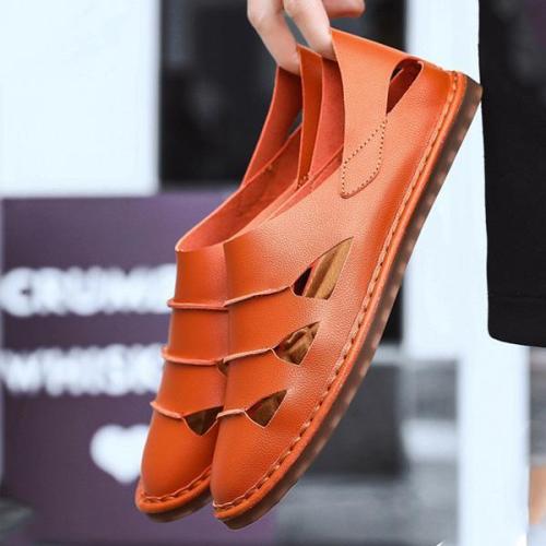 Mens Large Size Hollow-out Slip On Breathable Sandals
