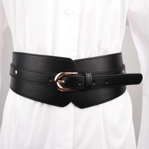 Loose Band Wide cummerbund black Casual Skirt Buttons Decorative Waistbands Personalized Elastic Cummerbunds Waist Corset Belt