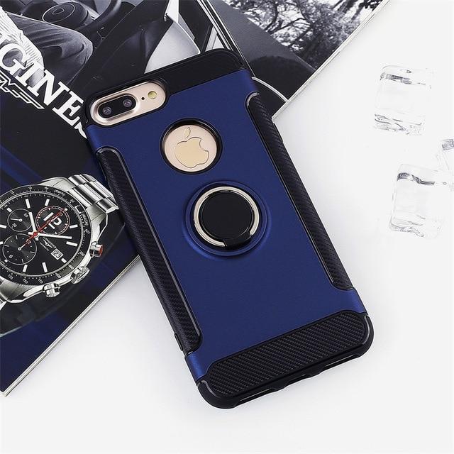 Luxury Magnetic Bracket Finger Ring Cover Case for iPhone