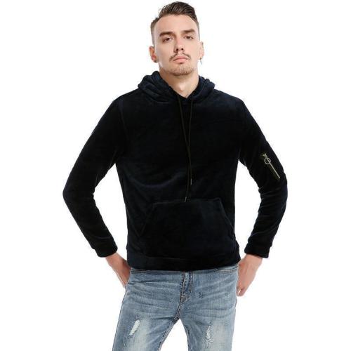 Fashion Plain Slim Zipper Packets Hoodie With Hat