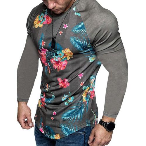 Men's 3D Printed Round Neck Sports T-shirt