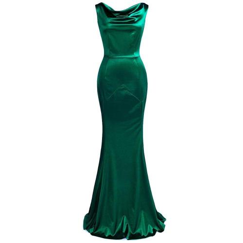 Elastic Mermaid Long Evening Dresses Charming And Sexy Backless O-neck Formal Dress Fashion Robe de soiree XUCTHHC Party Gown