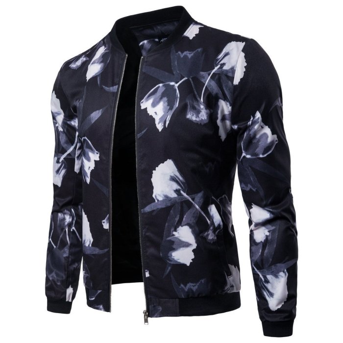 Fashion Lapel Collar Floral Printed Jacket