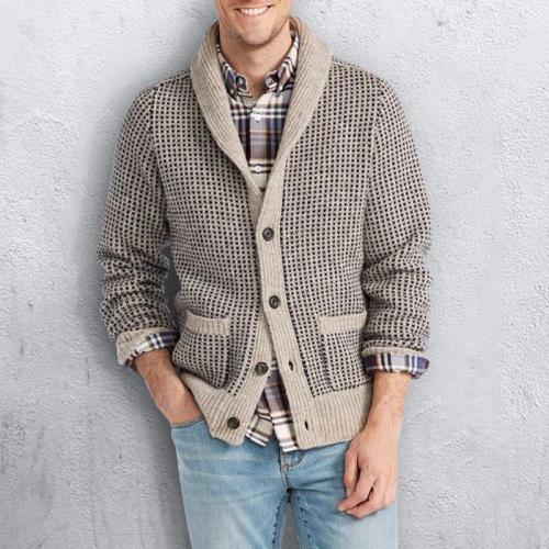 Casual Long Sleeve Brocade Sweater