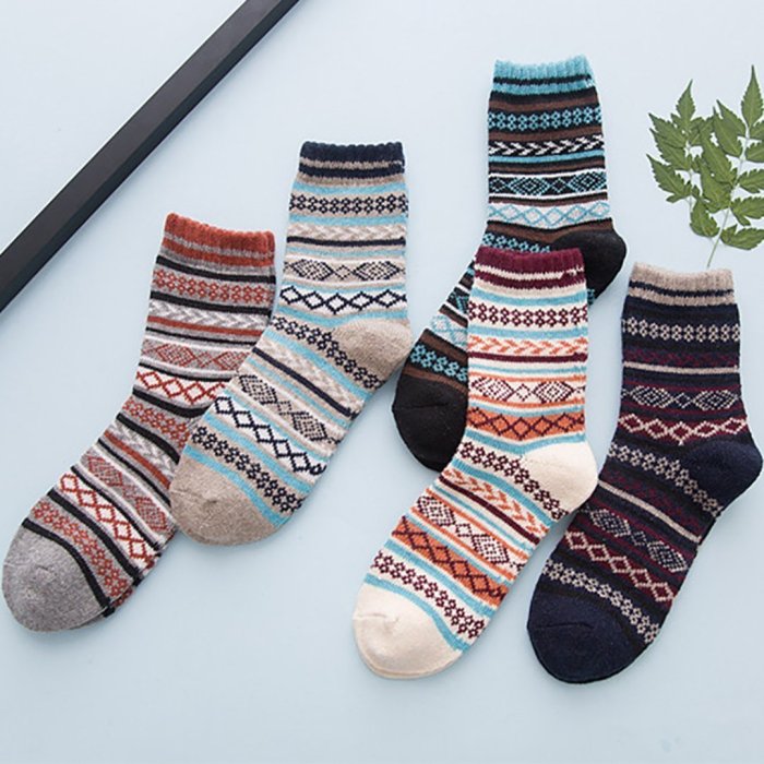 Retro rabbit wool high-end national style warm socks
