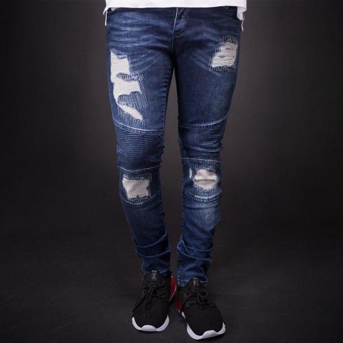 Ripped Hole Stitching Jeans