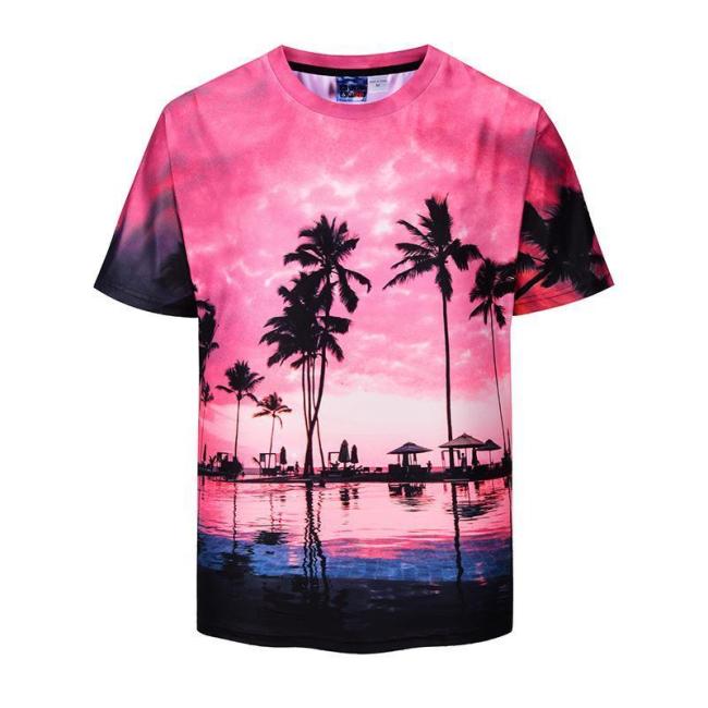 Sunset Cloud Coconut 3D Print T-Shirt