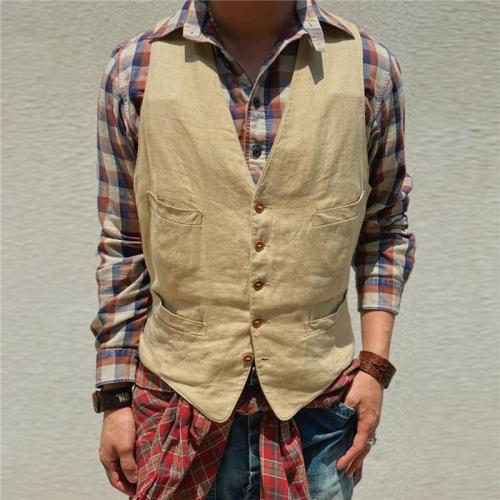 Men's Pocket Solid Color Vest