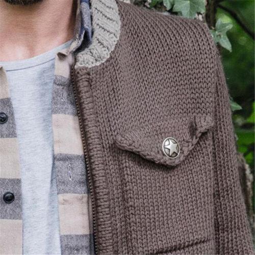 Men's Solid Color Zip Knit Jacket