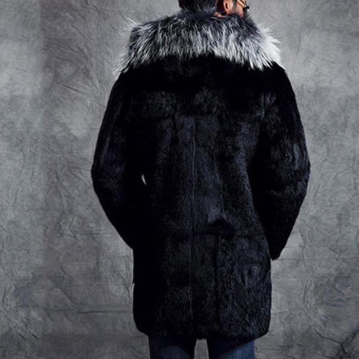 Men's High Imitation Fur Mink Fur Coat Hooded