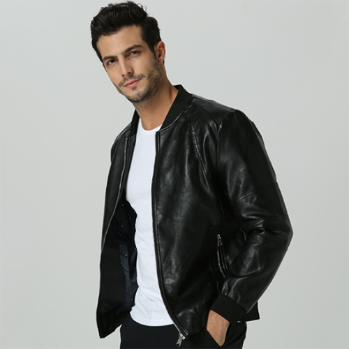 New spring and autumn men's leather slim casual leather jacket
