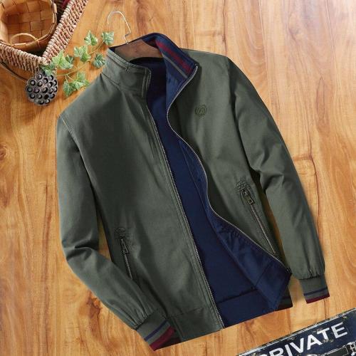 men's Jacket zipper 100% Pure Cotton Two-sided Clothes Homme Double-sided Surface Wear new male cusual jackets Brand coat M- 4XL