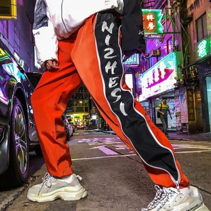 Street Hip Hop Loose Stitching Men's Casual Trousers
