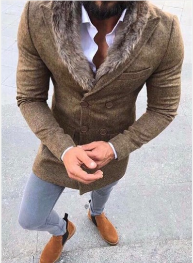 Winter Plain Slim Button Floss Padded Long Coat