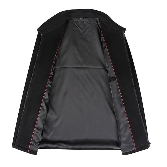 2020 Men's Wool Jacket Coat Male Black Business Casual Coats Brand Clothing Men Woollen Overcoat Father Gift BF517
