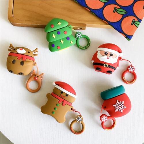 Christmas Santa Claus 3D Silicone AirPod Case Cover with Ring