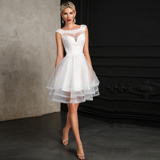 Gelinlik Wedding Dresses Plus Size 2019 Above-knee Sexy Vestidos de Novia Appliques Tulle Robe de Mariee Backless Suknia Slubna