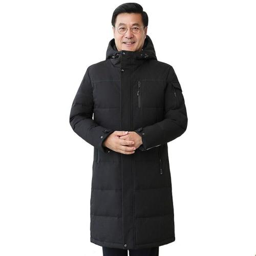 -30 Degree Middle-aged Men Winter Down Coat For Father Plus Size 4XL Long White Duck Down Jacket Men Hooded Loose Down Parka Men