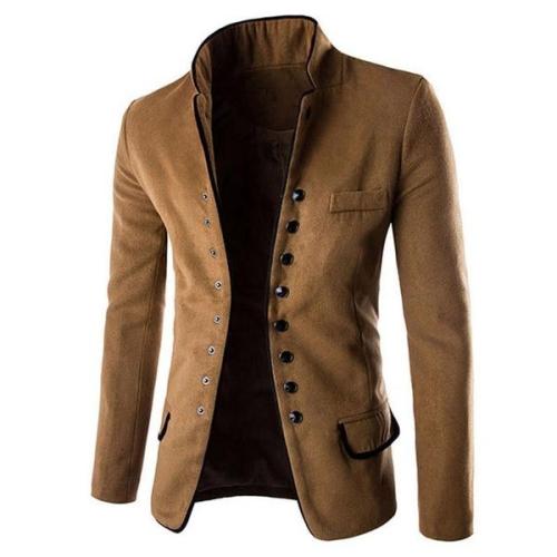 Zogaa Men's Stand Collar Coat Slim Fit Suit Button Jacket Overcoat Blazers Tops Dress for men clothing 2018 male jacket coat