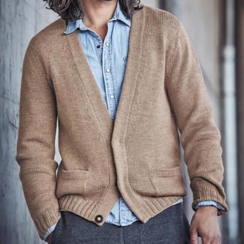 Men's casual simple solid color sweater