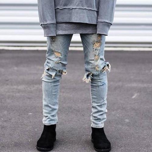 Knee Ripped Holes Jeans
