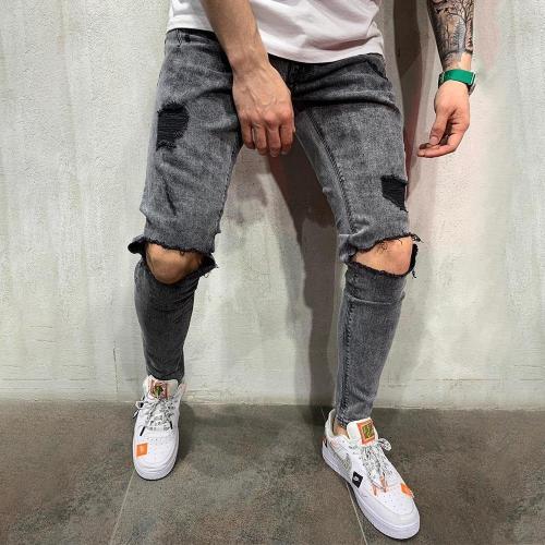 Distressed Ripped Holes Denim Pants Jeans