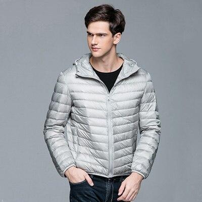 Ultra Light Down Jackets Mens 2020 Autumn Winter Coat Fashion Hooded 90% White Duck Down Jackets Male Coat Thin Slim Down Parkas
