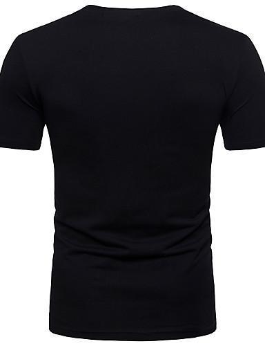 Men Daily Solid Colored V Neck Basic Street Chic Slim T Shirt
