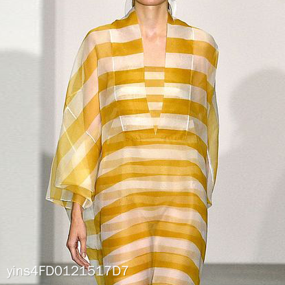 Fashion Loose Yellow Stripe Maxi Dress